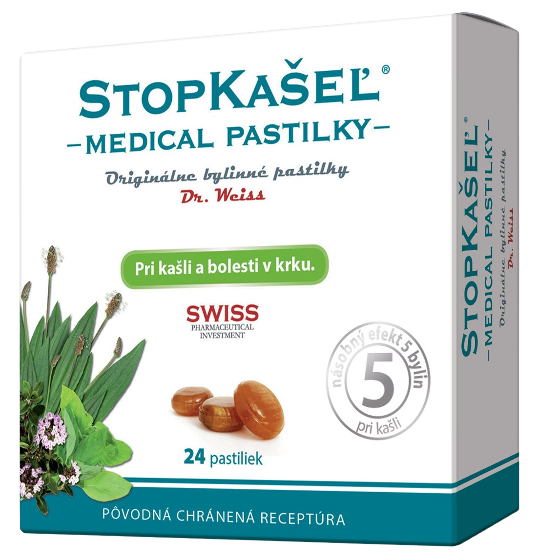 Dr.Weiss STOPKAŠEL Medical pastilky pastilky pri bolestiach v krku 24 ks kúpite na Pilulka.sk