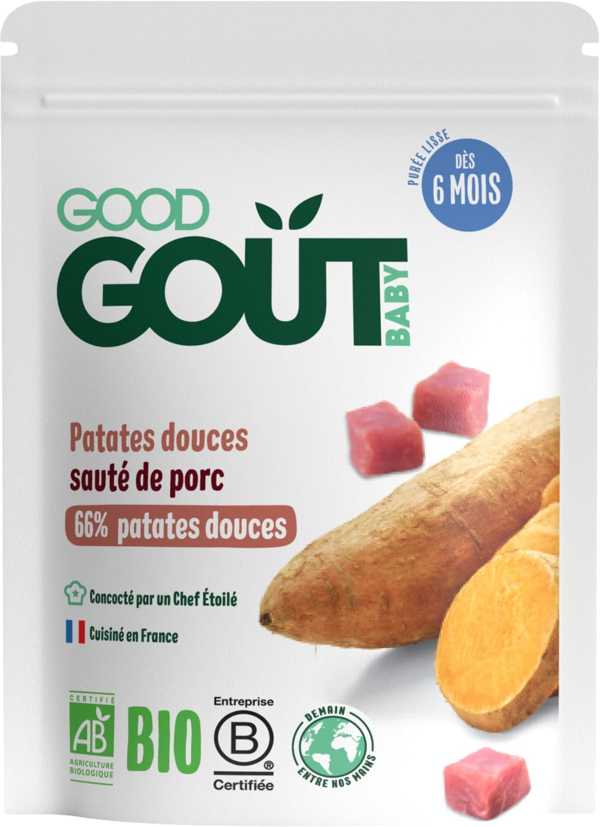 GOOD GOÛT BIO Sladké zemiaky s bravčovým mäsom 190 g kúpite na Pilulka.sk