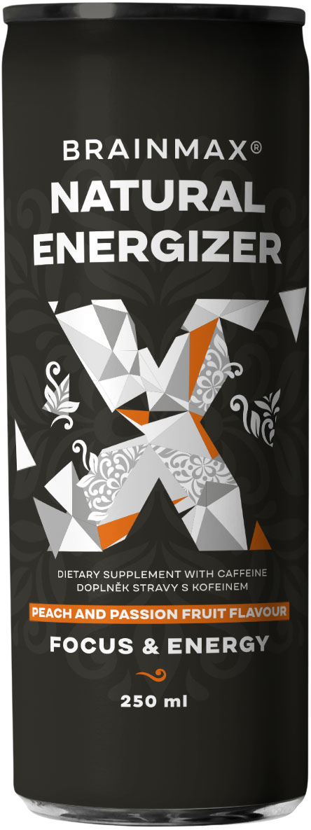 BRAINMAX Energetický drink Broskev, marakuja 250 ml