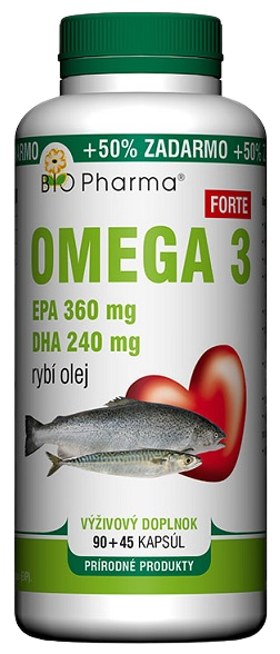 BIO PHARMA Omega 3 Forte 1200 mg 135 kapsúl