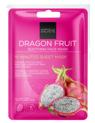 Gabriella Salvete Zklidňující pleťová plátýnková maska Dragon Fruits