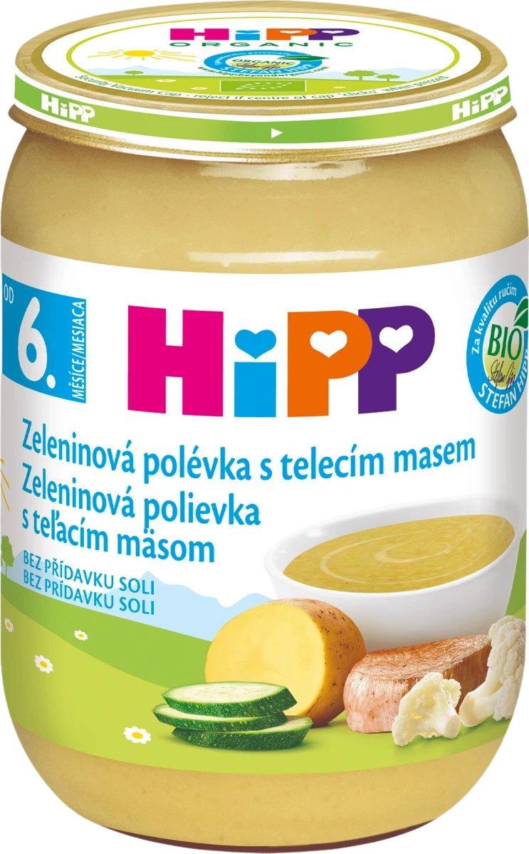 HiPP BIO Zeleninová polievka s teľacím mäsom 190 g