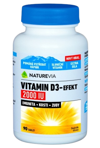 NatureVia Vitamin D3 Efekt 2000 IU tablety na podporu imunitného systému 90 tbl kúpite na Pilulka.sk