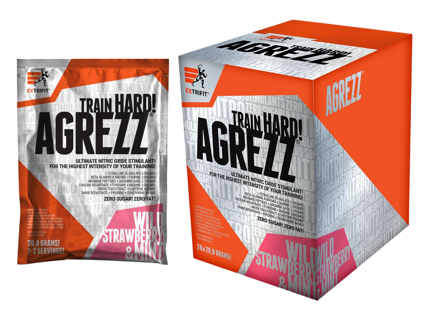 Extrifit Agrezz® podpora športového výkonu príchuť Wild Strawberry - Mint 20x20,8 g
