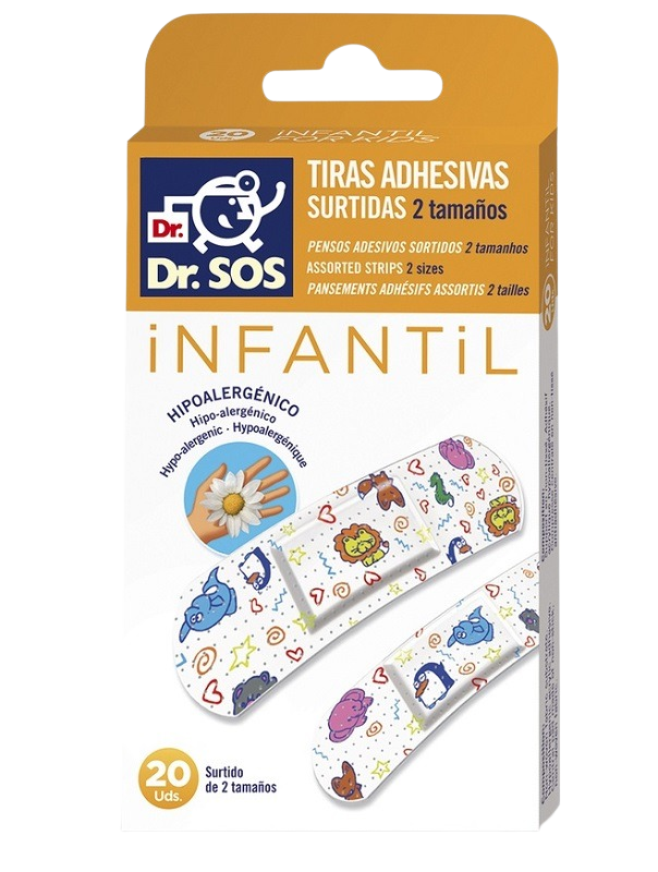Dr. Sos Infantil prúžky mix vodeodolné 20 ks