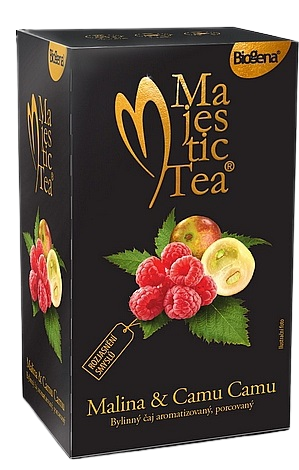 BIOGENA Majestic Tea Malina & Camu Camu bylinný čaj 20 x 2.5 g