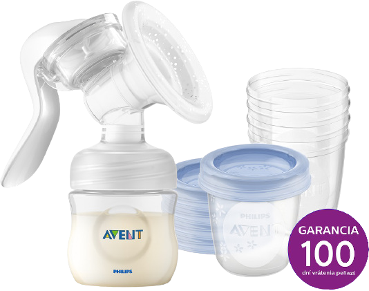 PHILIPS AVENT Odsávačka materského mlieka manuálna + VIA 180 ml