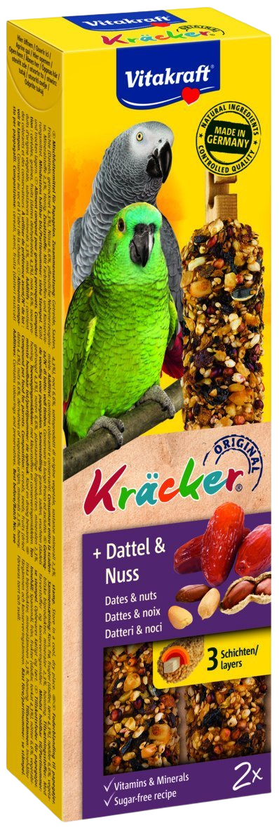 VITAKRAFT Kräcker veľký papagáj datle+orechy 2 ks