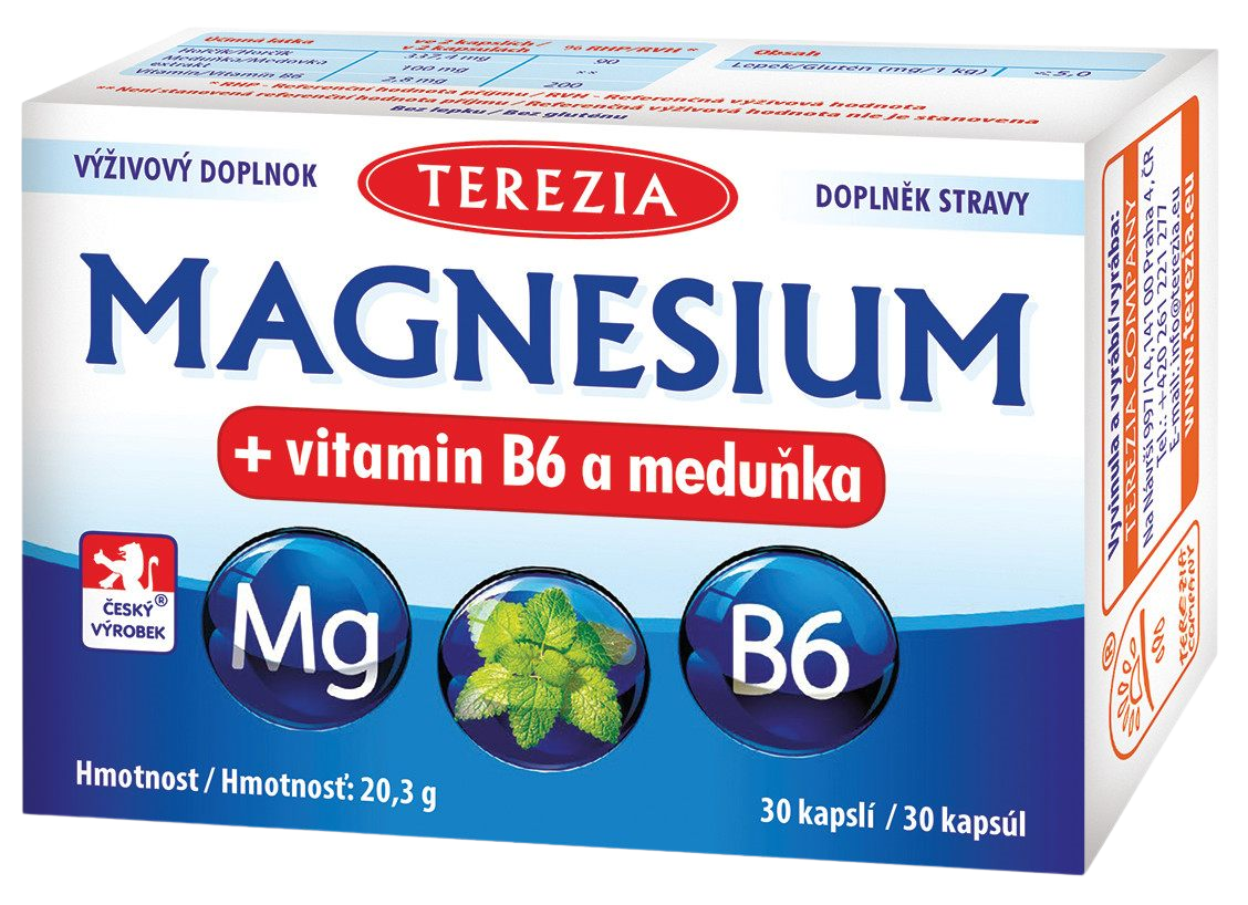 Terezia Magnesium + vitamín B6 a medovka 30 kapsúl