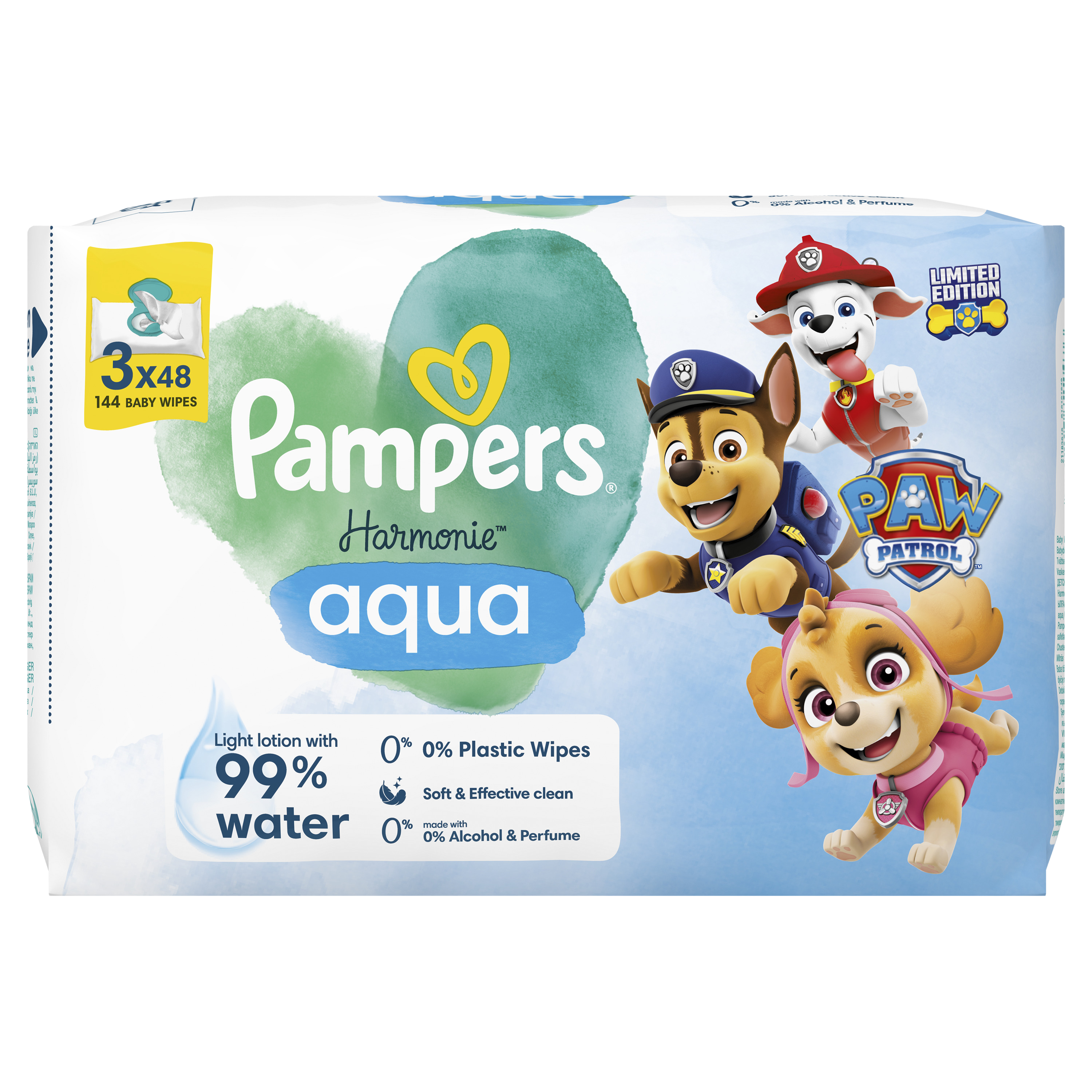 Pampers Harmonie Aqua vlhčené ubrousky 3x48 ks koupíte na Pilulka.cz