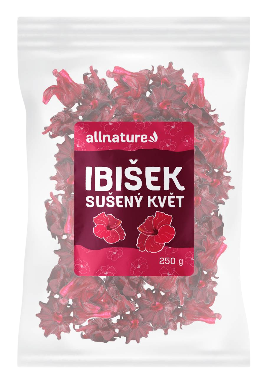 Allnature Ibištek kvet sušený sušený kvet 250 g