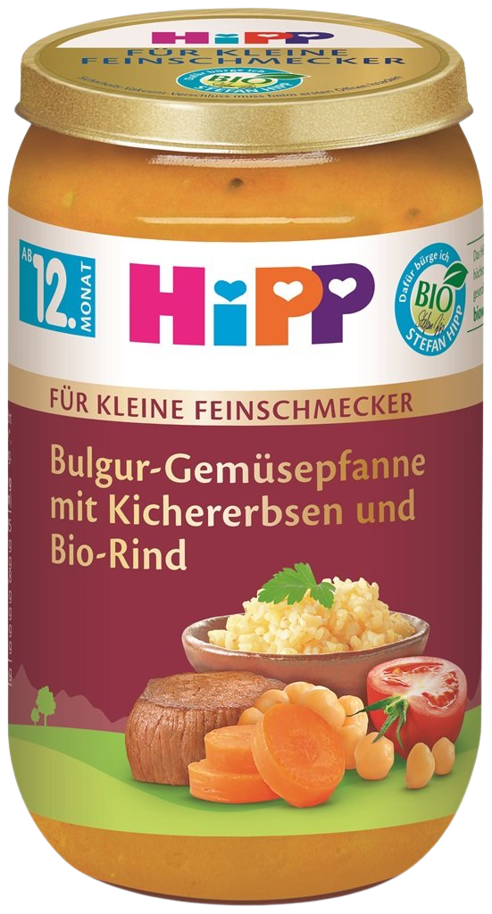 HiPP BIO "Malý Gurmán" Bulgur se zeleninou a cizrnou a hovězím masem 250 g
