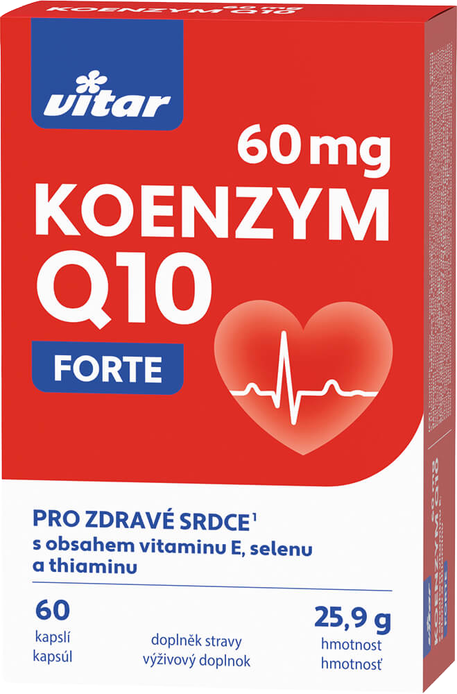 Vitar Koenzým Q10 60 mg + E + Se + thiamin 60 kapsúl