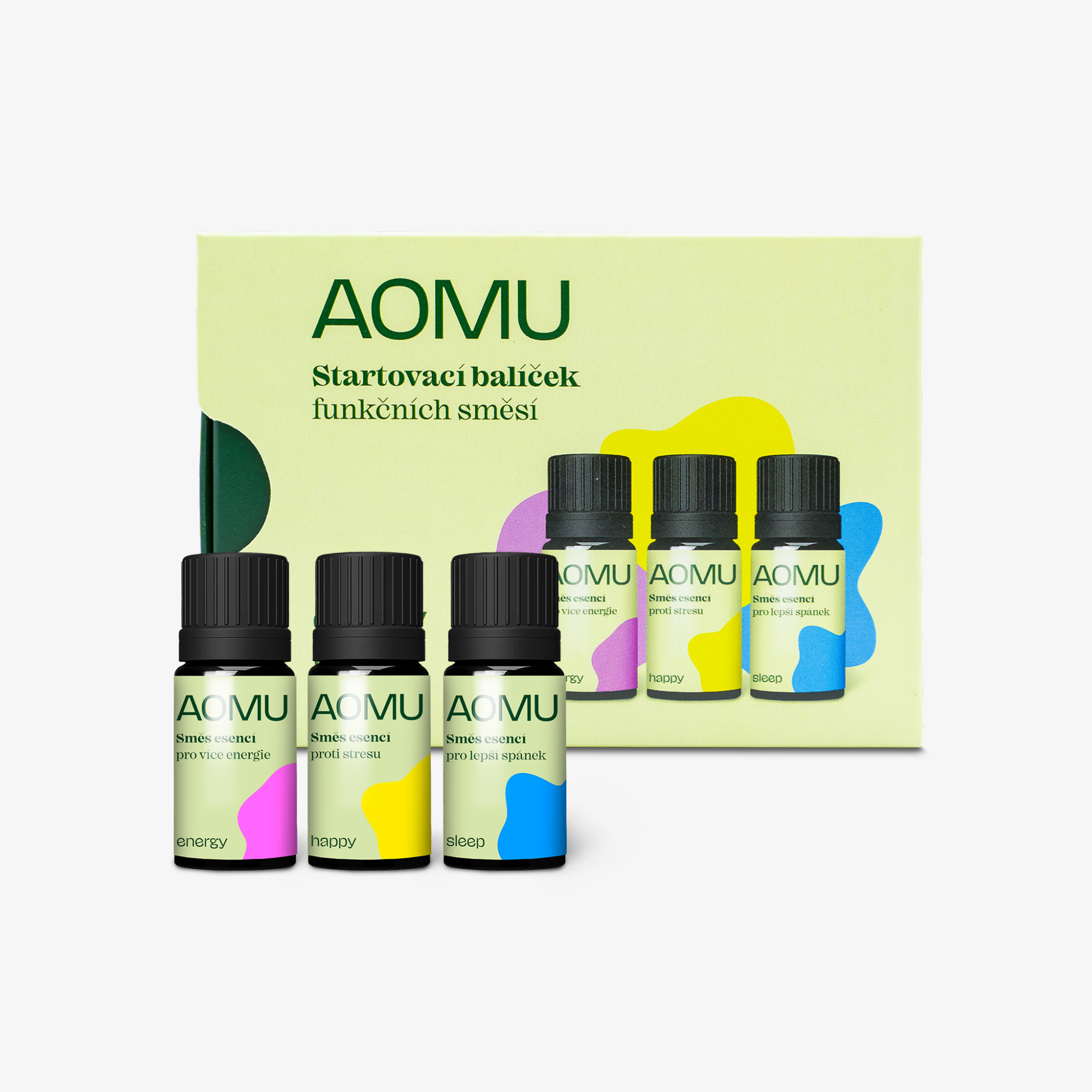 AOMU Startovací sada funkčních směsí Happy, Sleep, Energy