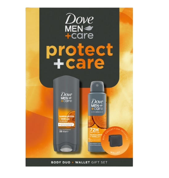DOVE Men + care dárková sada tělové péče Sandalwood and Vanilla