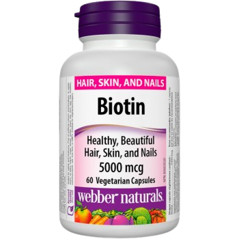 WEBBER NATURALS Biotin 5000 mcg 60 kapsúl