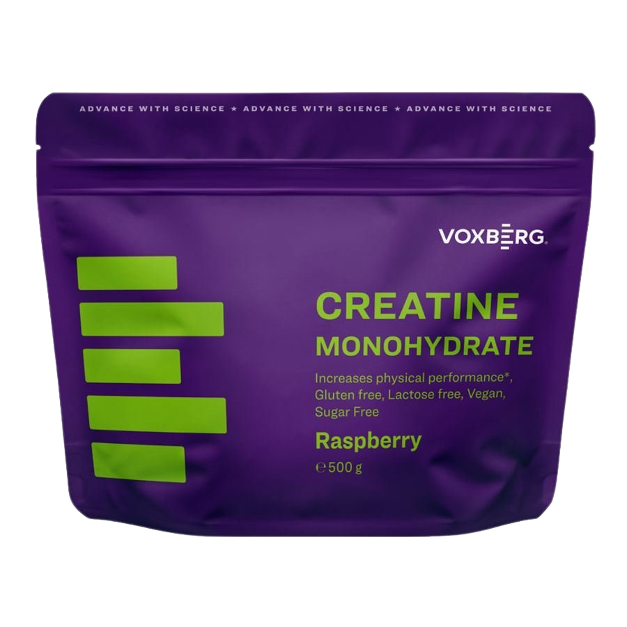 Voxberg Creatine Monohydrate Creapure podpora sportovního výkonu příchuť Raspberry 500 g