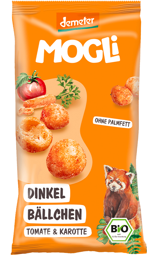 MOGLi BIO Špaldové kuličky s rajčaty a mrkví 40 g