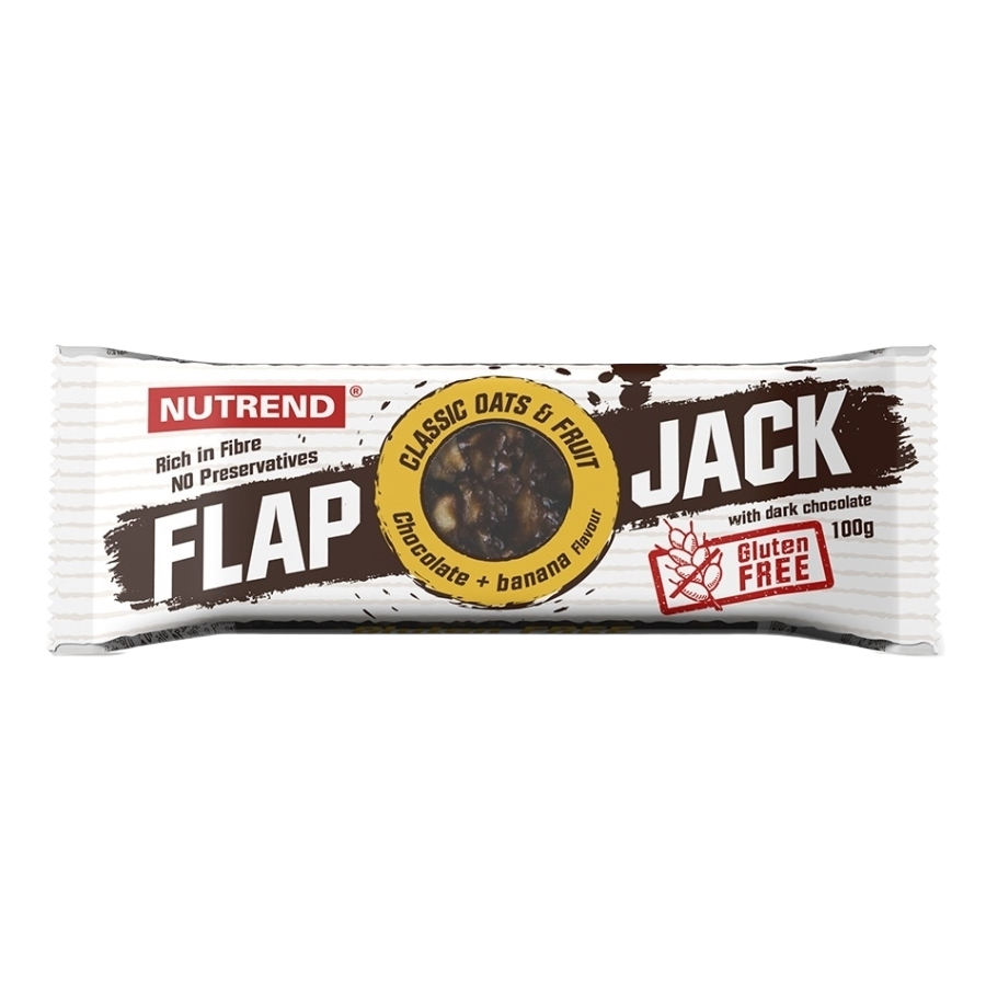 NUTREND FLAPJACK GLUTEN FREE , čokoláda + banán s horkou čokoládou 100 g