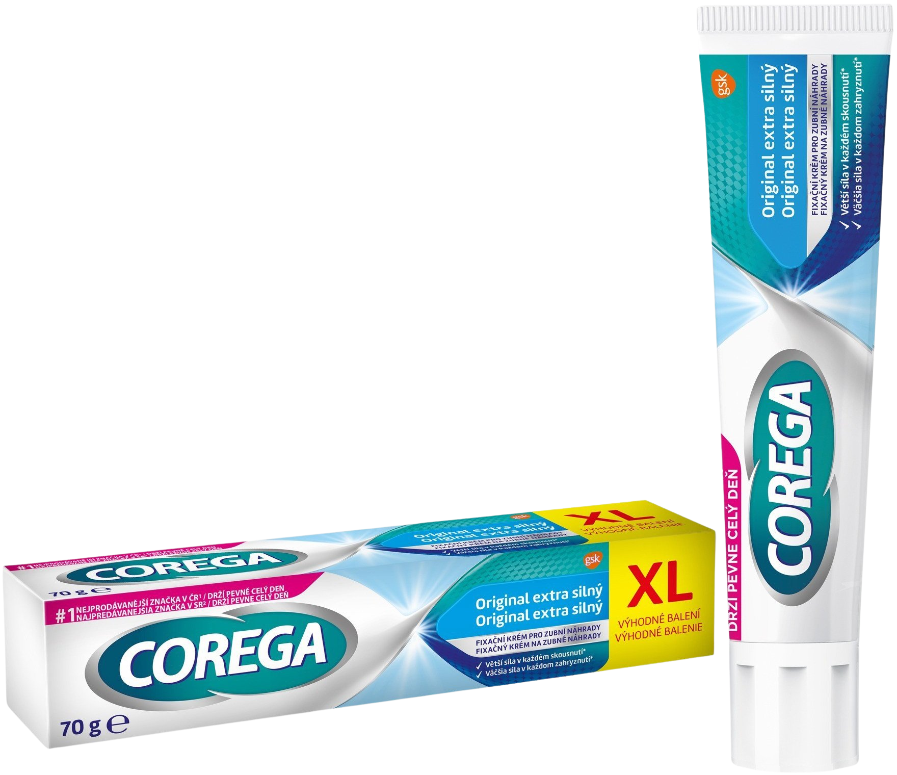 Corega Original Extra silný fixační krém XL 70g