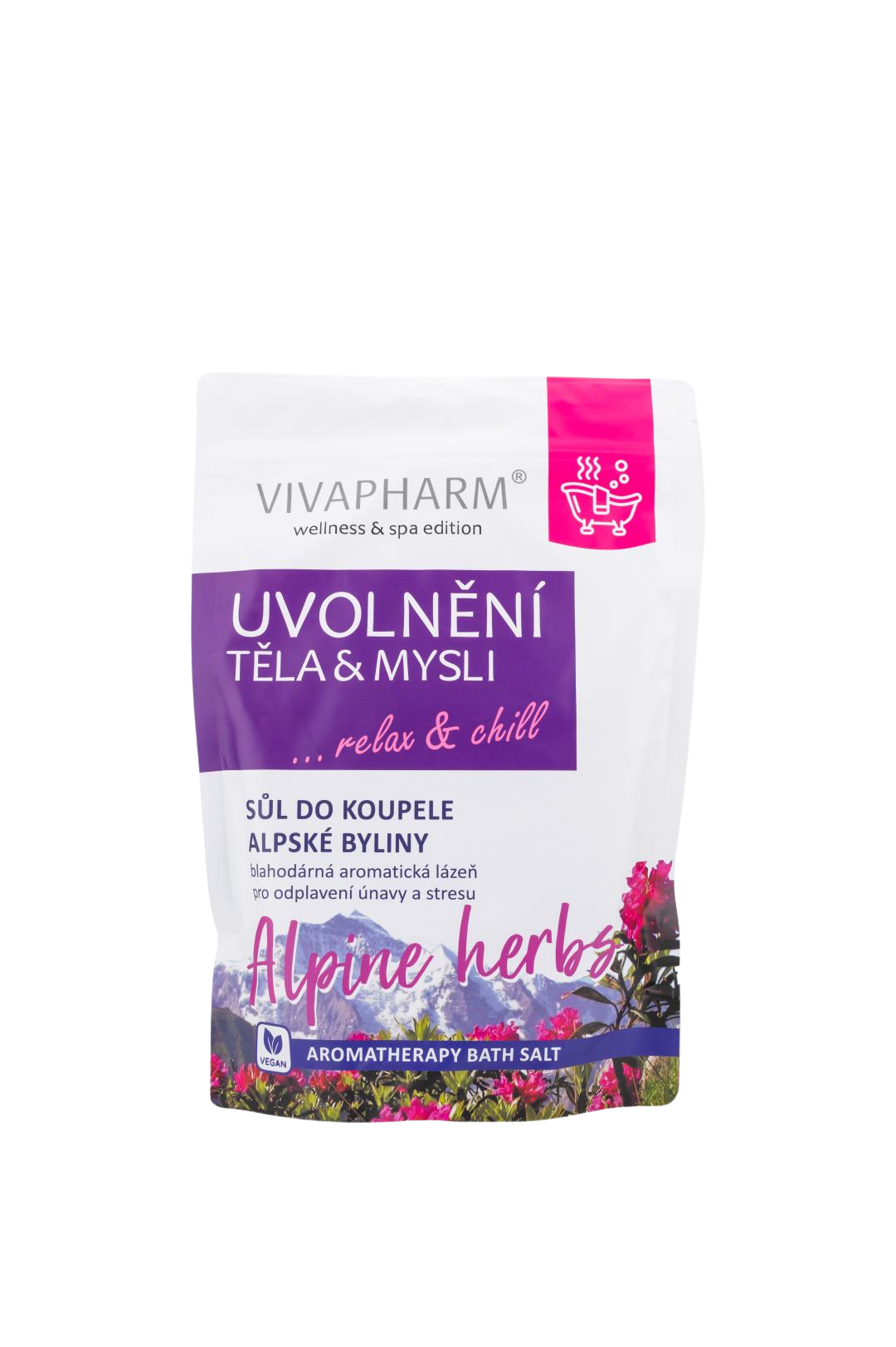 Fotografie VIVAPHARM Sůl do koupele Uvolnění těla a mysli 1000 g