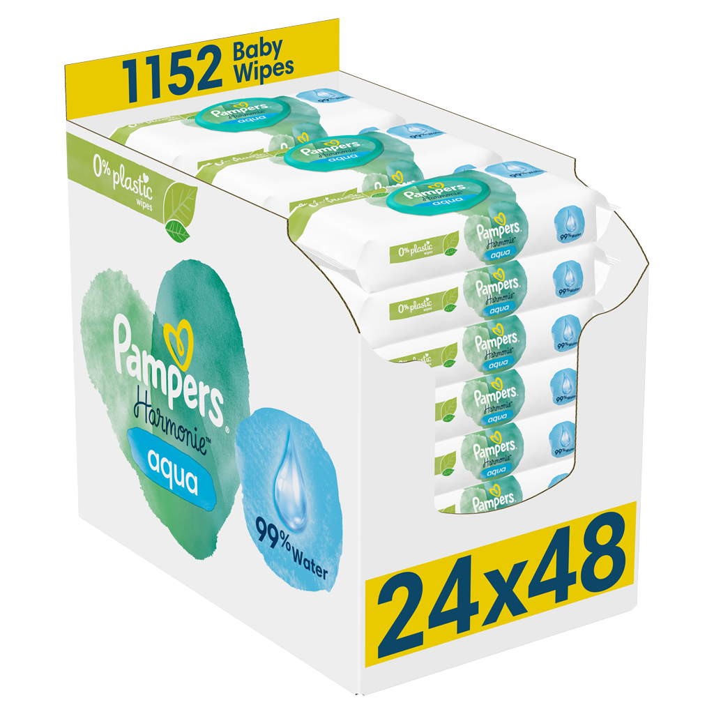 PAMPERS Harmónia Aqua Plastic free obrúsky 24 x 48 ks