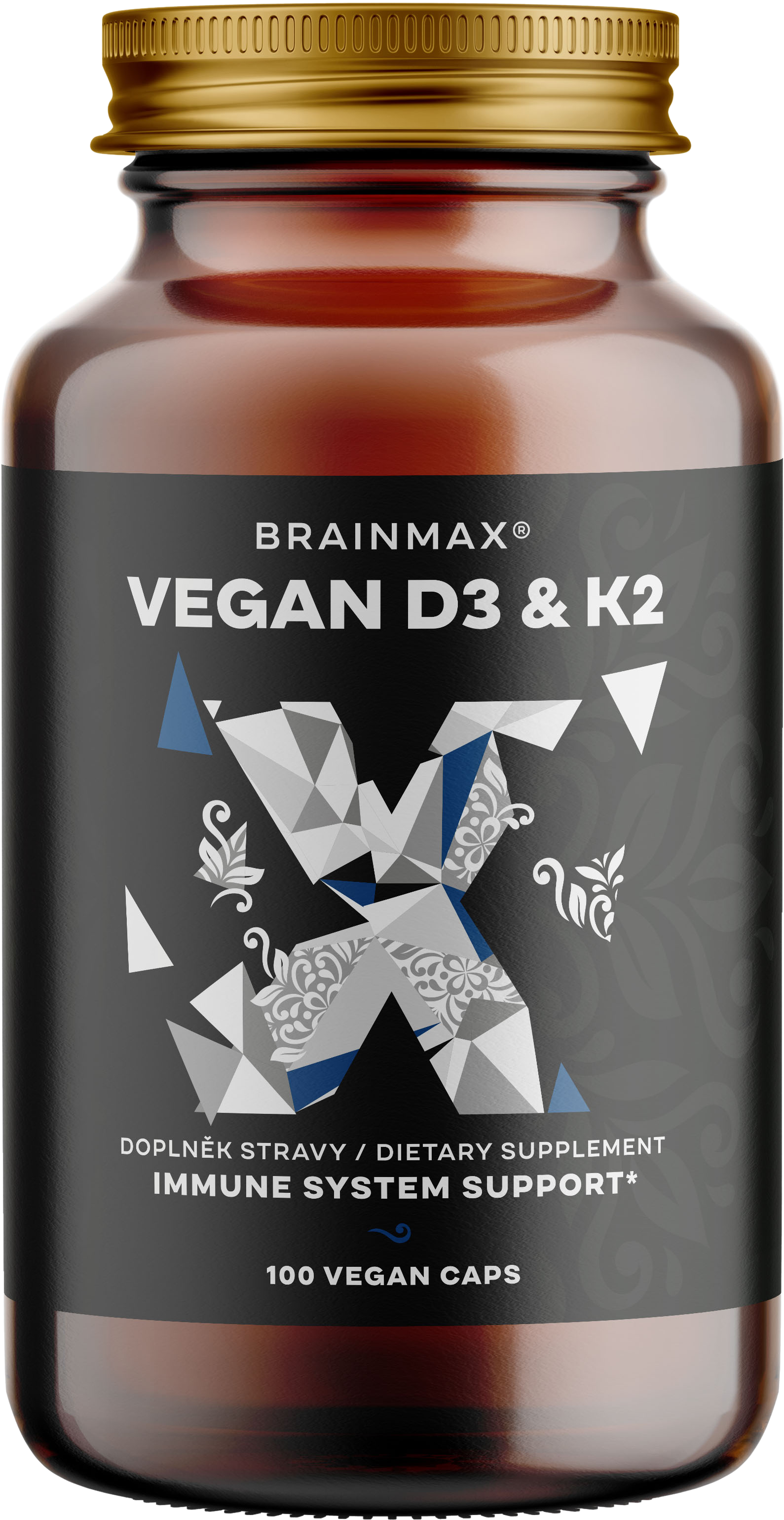 BRAINMAX Vegan Vitamin D3 & K2 100 kapslí