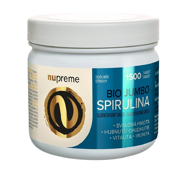Nupreme Spirulina BIO podpora správneho fungovania organizmu Jumbo 1500 tbl
