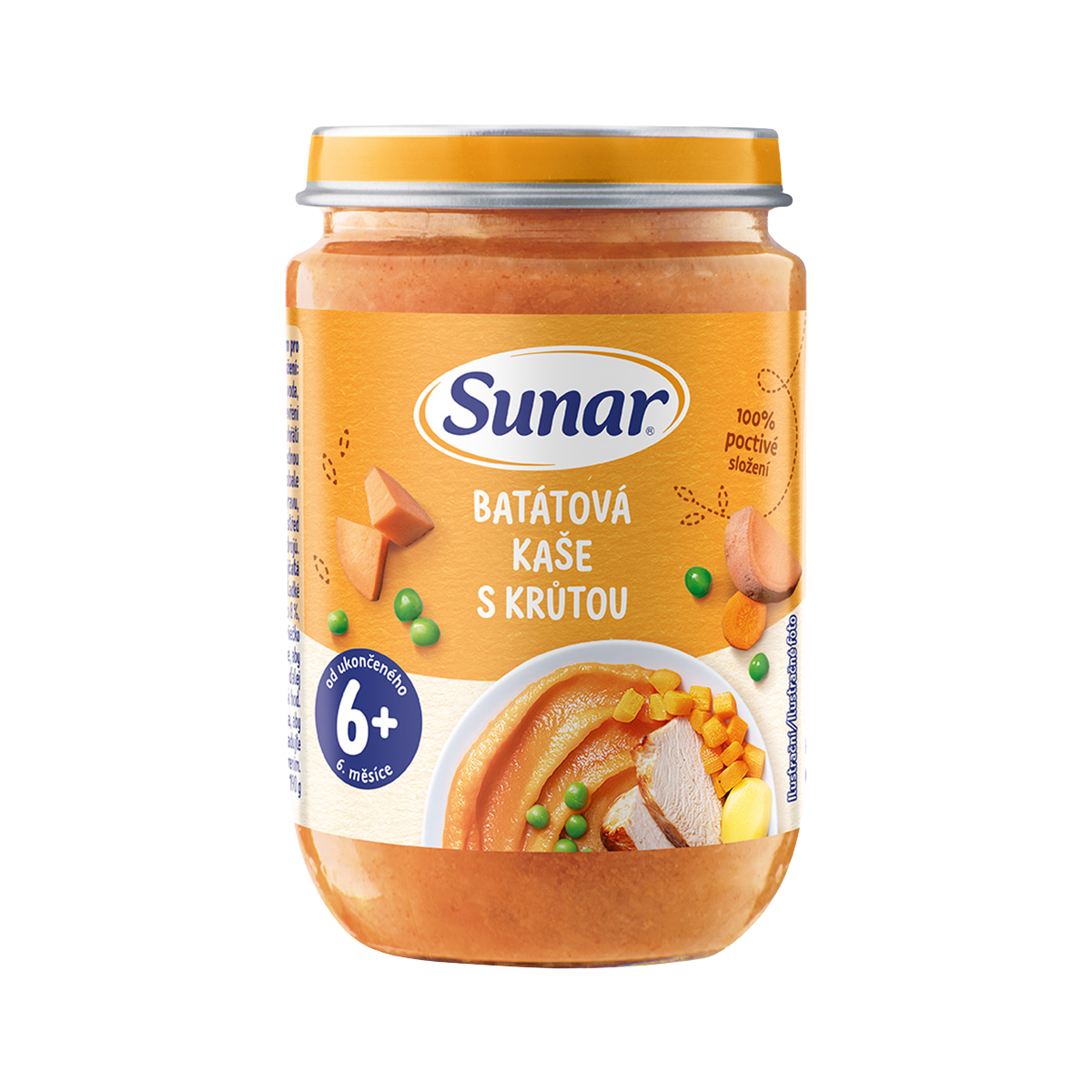 Sunar Příkrm Batátová kaše s krůtím masem 6m+ 190 g