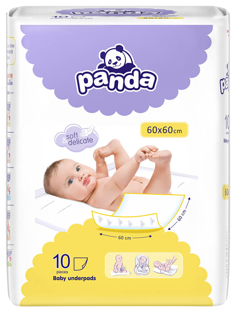 PANDA Detské prebaľovacie podložky 10 ks