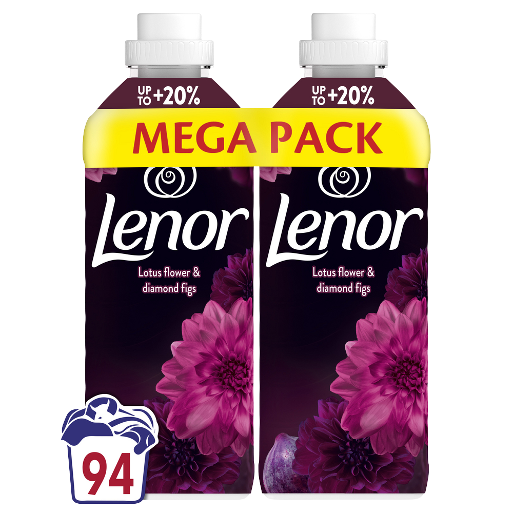LENOR Aviváž 94 Praní, Lotus Water & Diamond Figs 2 x 987 l