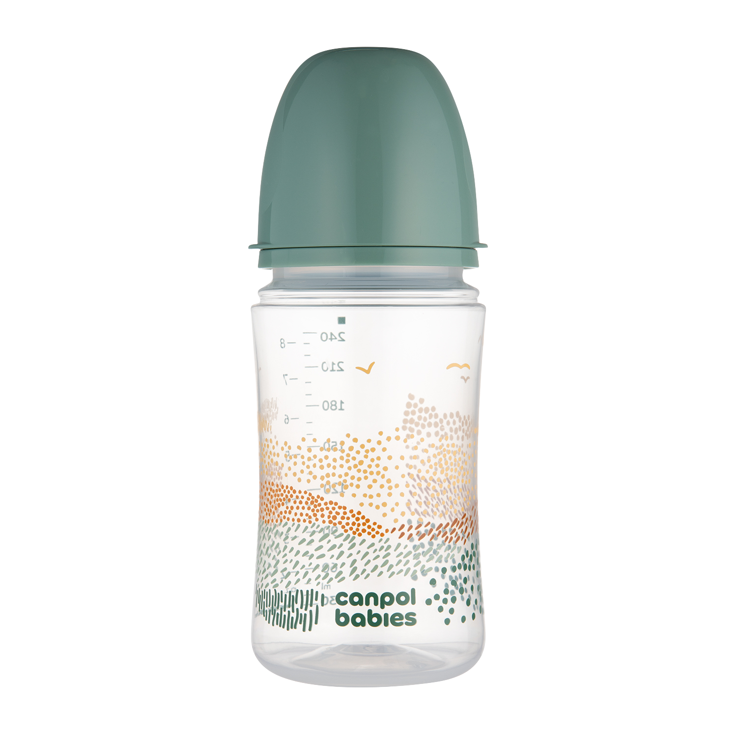 CANPOL BABIES Antikoliková fľaša EasyStart MOUNTAINS, zelená 240 ml