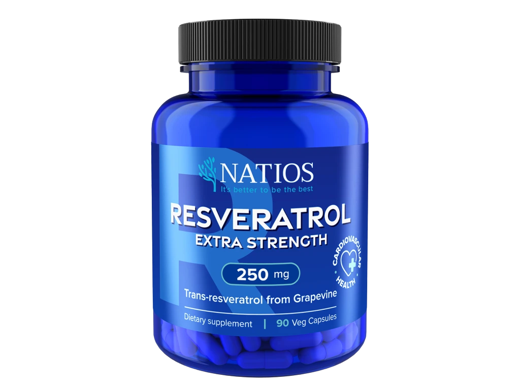 NATIOS Resveratrol, Extra Strength, 250 mg, 90 kapslí