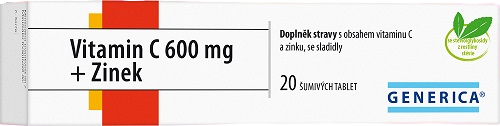 Generica Vitamin C 600 mg + Zinok 20 šumivých tablet