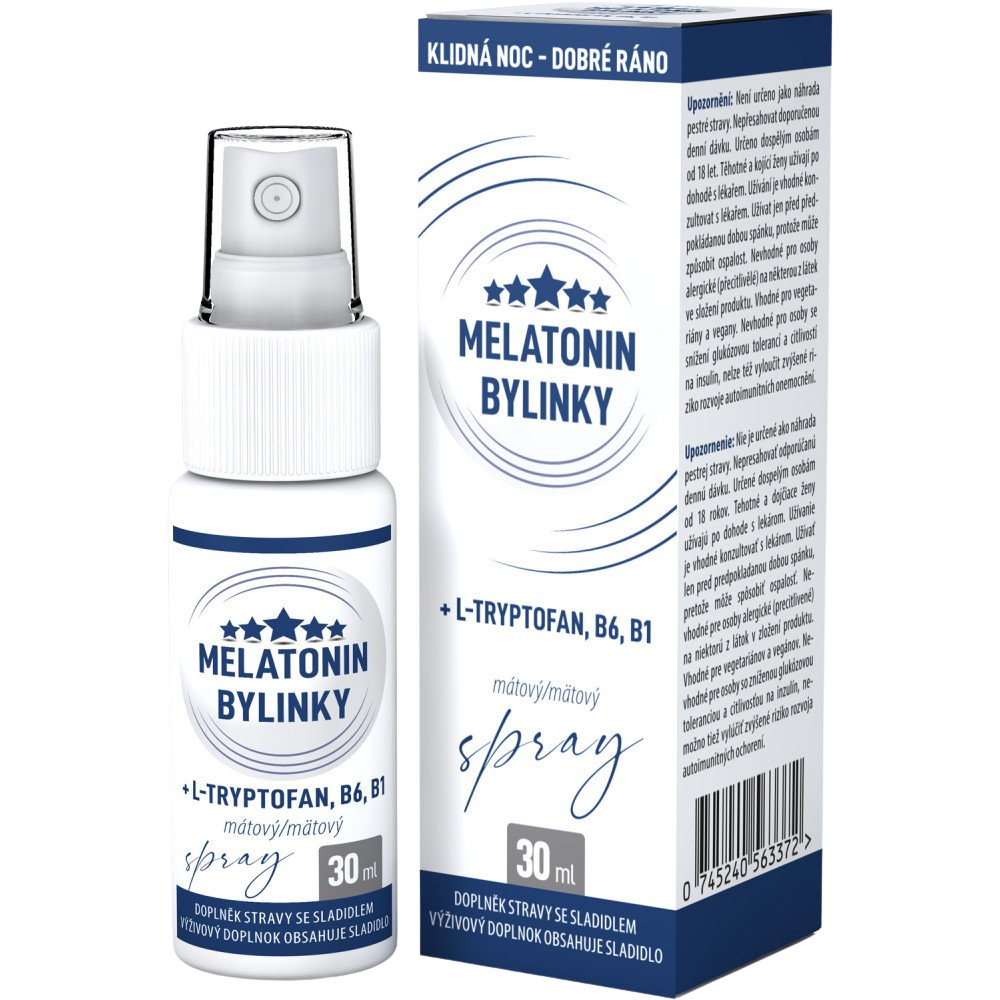 CLINICAL Melatonín Bylinky mätový sprej 30 ml