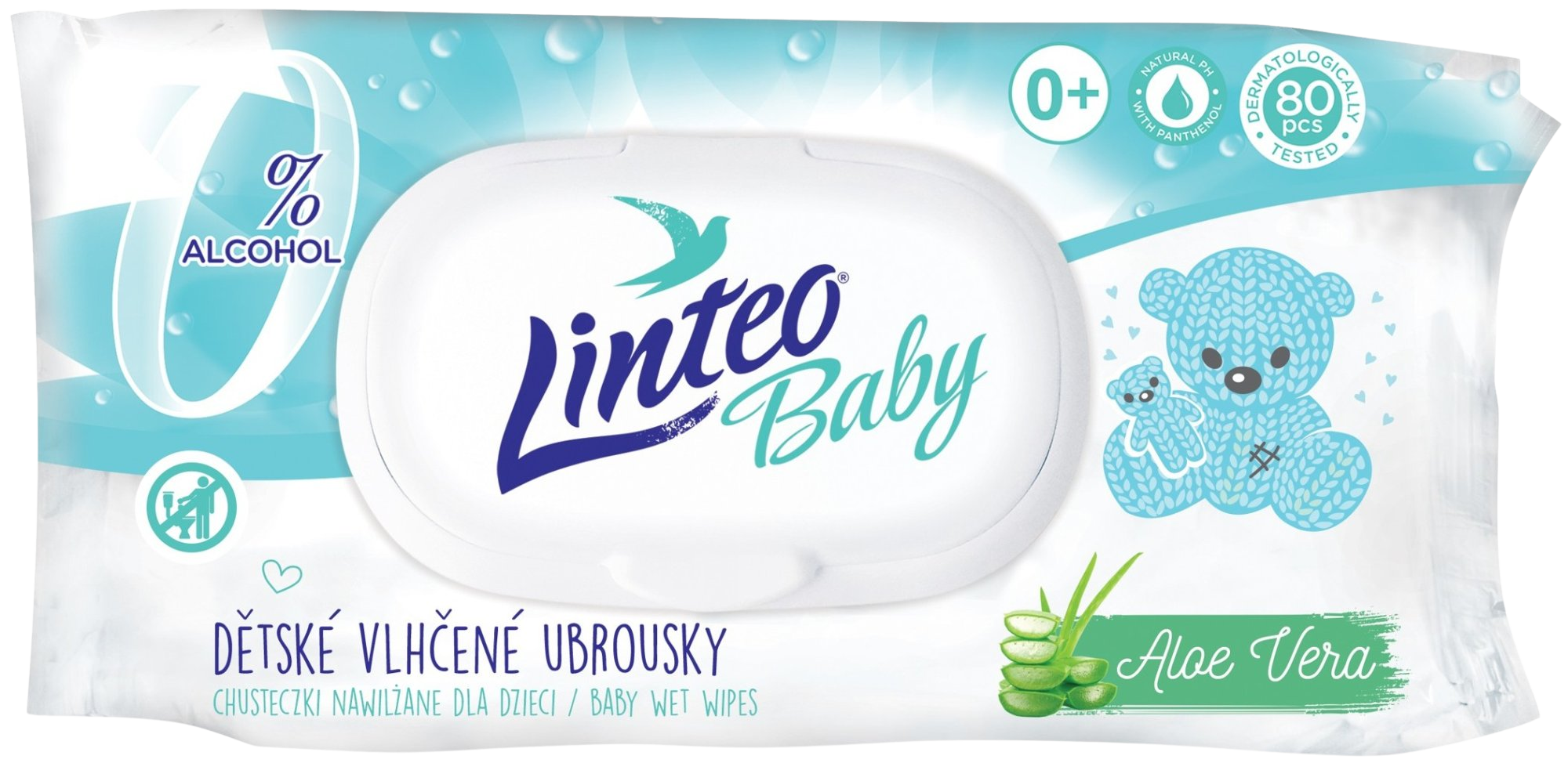 Linteo Vlhčené obrúsky Baby Pure and fresh 80 ks