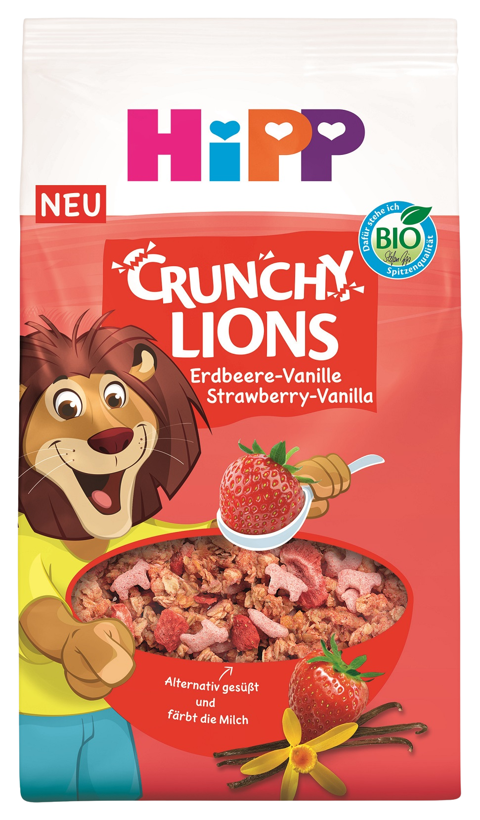 Hipp BIO Křupavé Lion müsli jahoda-vanilka 300 g koupíte na Pilulka.cz