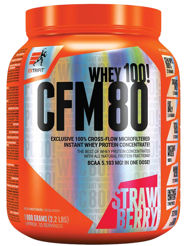 Extrifit CFM Instant Whey 80 srvátkový proteín v prášku príchuť Strawberry 1000 g