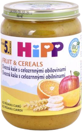 HiPP Príkrm ovocný BIO Ovocná kaša s celozrnnými obilninami 190 g