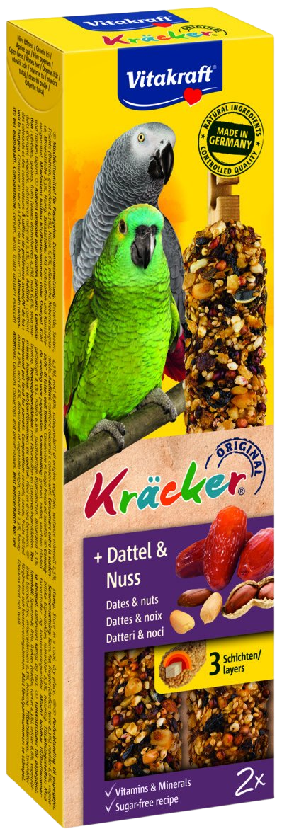 VITAKRAFT Kräcker velký papoušek datle+ořechy 2 ks
