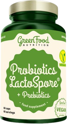 GreenFood Nutrition Probiotics LactoSpore® + Prebiotics kapsuly s probiotikami 60 cps kúpite na Pilulka.sk