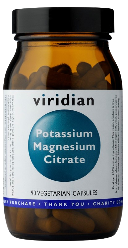Viridian Nutrition Potassium & Magnesium Citrate kapsuly na podporu normálnej činnosti nervovej sústavy, svalov, zubov a zníženie únavy 90 cps kúpite na Pilulka.sk