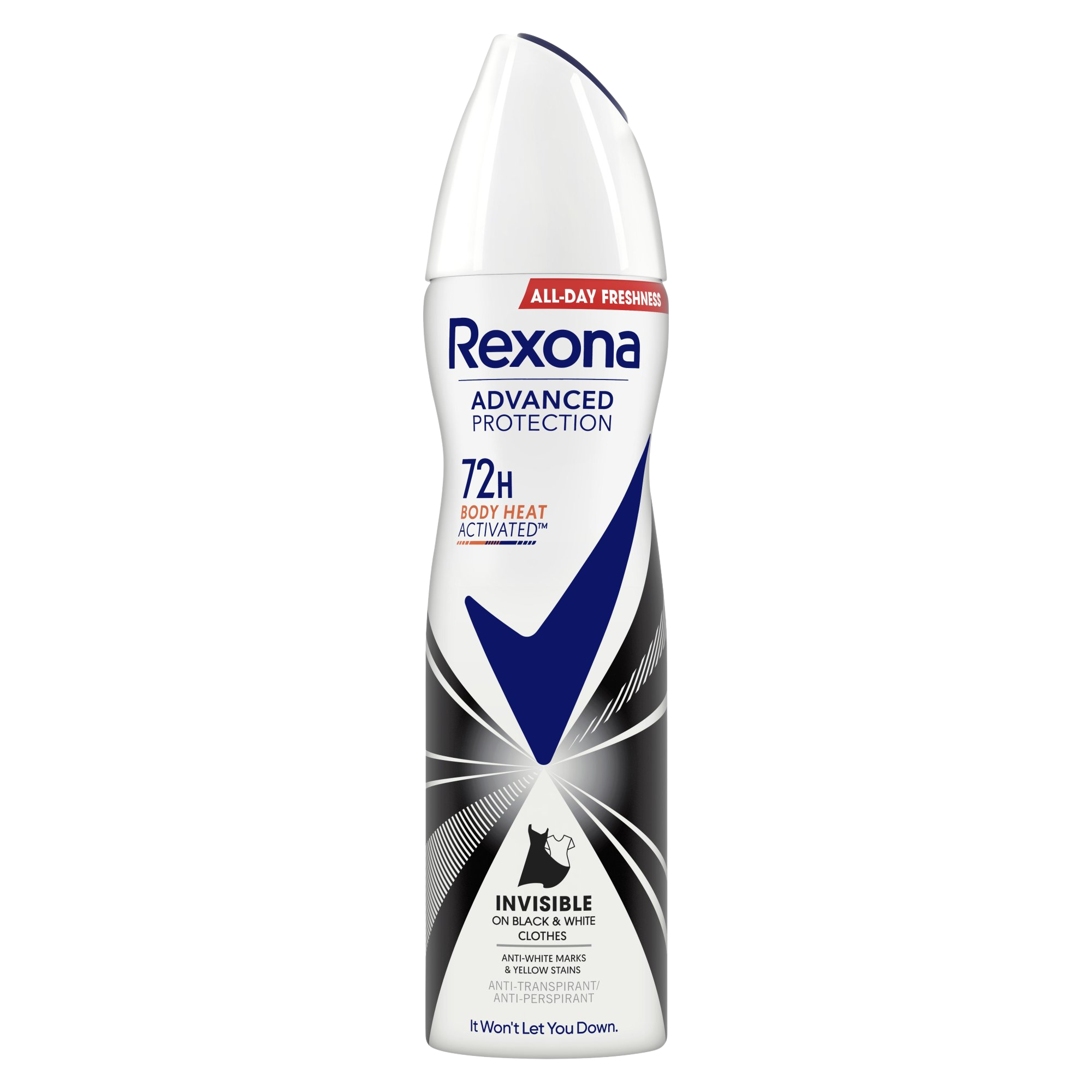 REXONA Invisible Black & White 72H antiperspirant sprej 150 ml