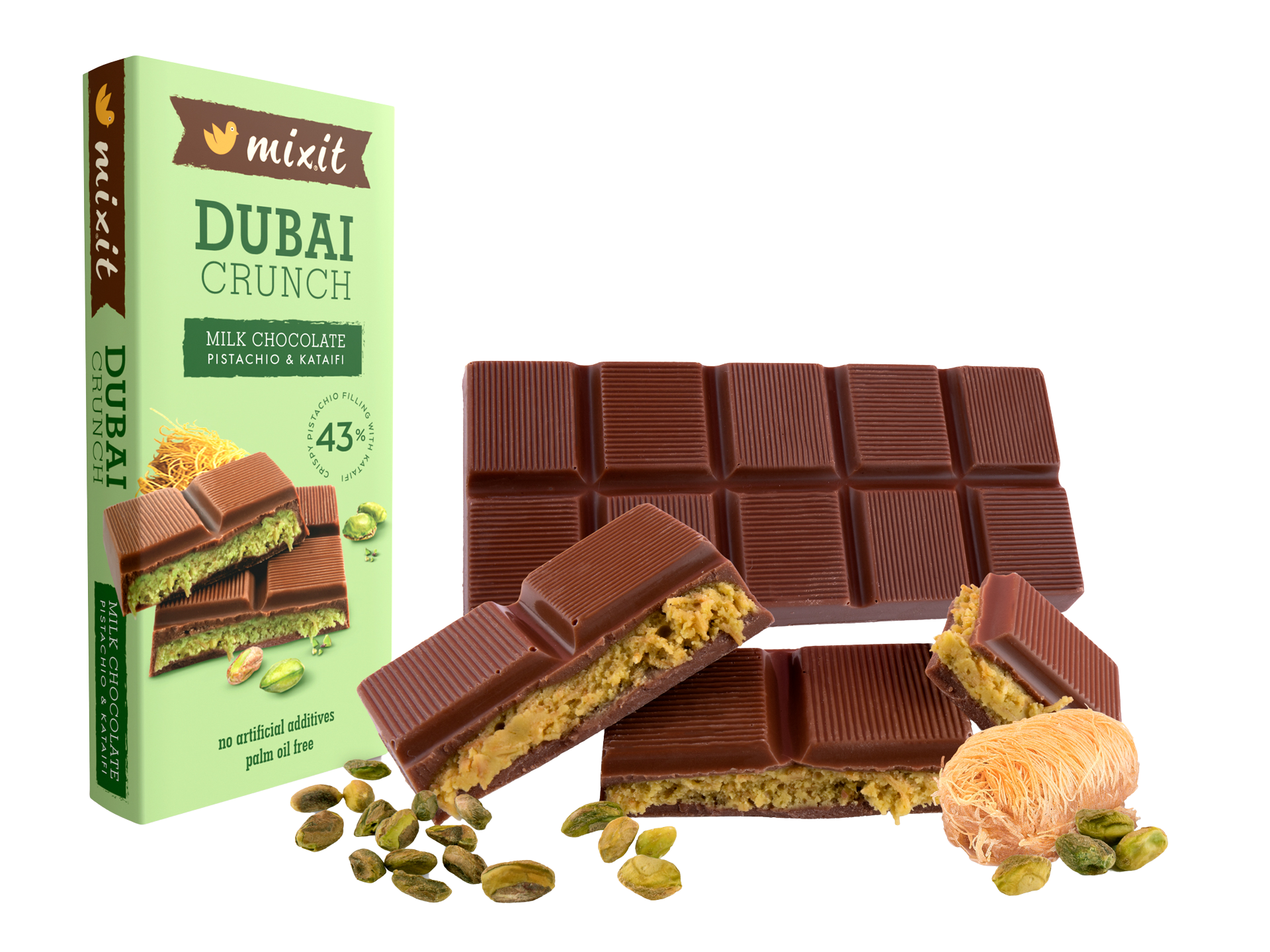 MIXIT Dubajská čokoláda s pistáciovou náplní 70 g