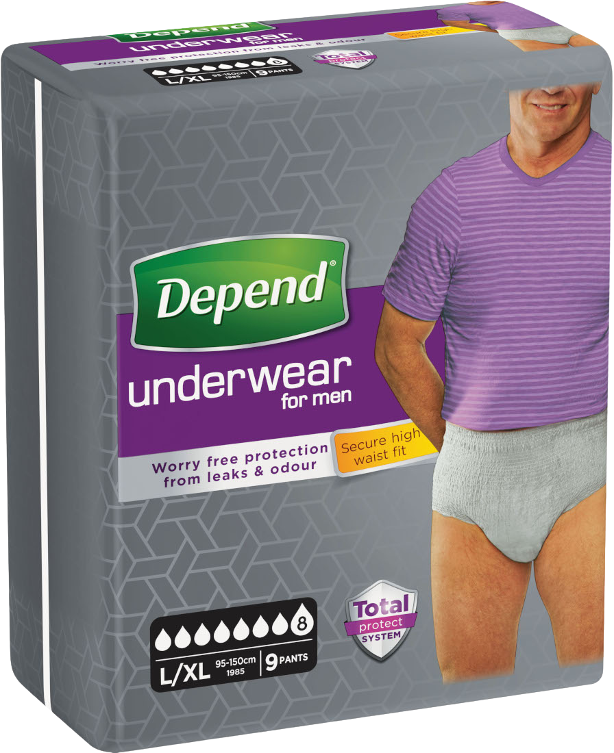 DEPEND Inkontinenčné nohavičky abs Super L/XL pre mužov 9 ks