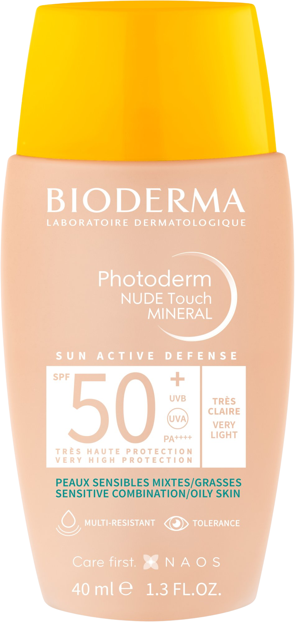 Bioderma Photoderm Nude Touch Mineral fluid na opaľovanie veľmi svetlý SPF50+ 40 ml