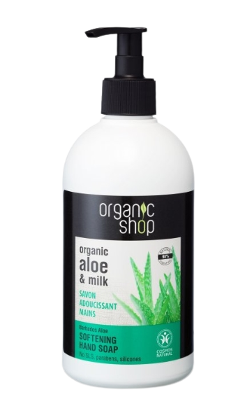 ORGANIC SHOP Zmäkčujúce mydlo na ruky "Barbadoská aloe" 500 ml