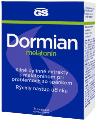 GS Dormian Melatonin kapsuly pri ťažkostiach so spánkom a zaspávaním 30 cps kúpite na Pilulka.sk