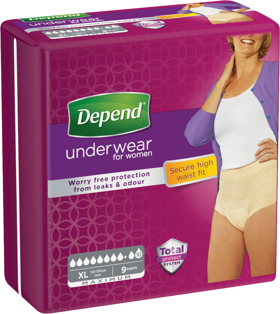 DEPEND Naťahovacie nohavičky maximum XL pre ženy 9 ks