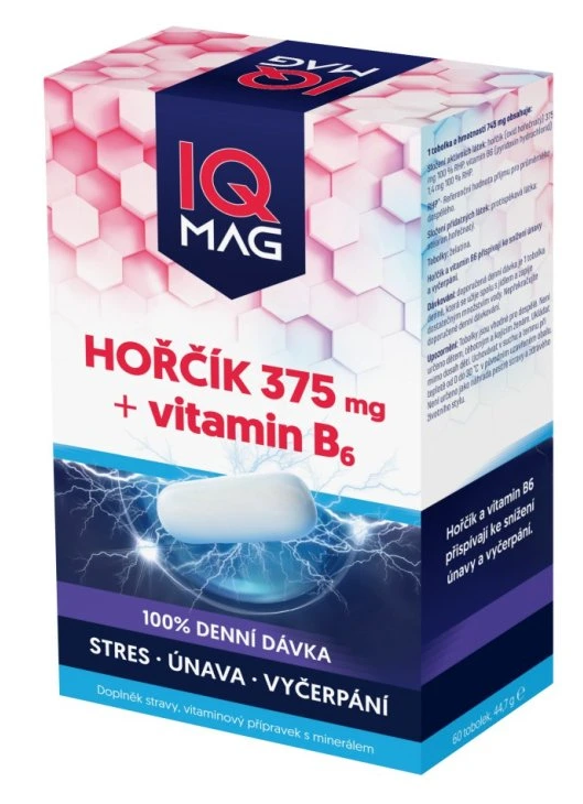 IQ Mag Hořčík 375mg + vitamin B6 tob.60